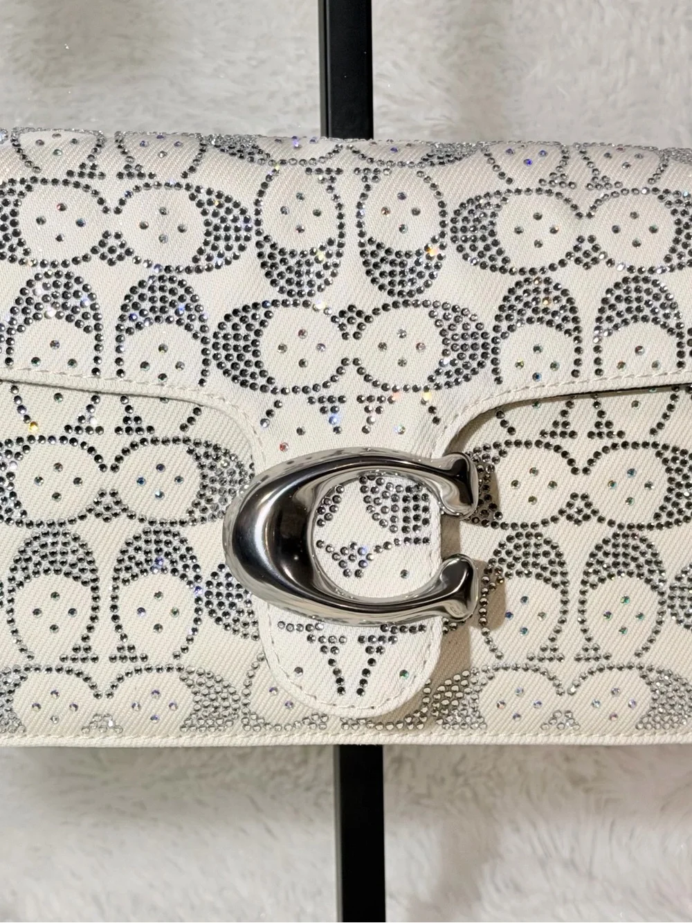 COACH Tabby 26 Signature Crystal Jacquard Denim Slouchy Shoulder Bag NWT
